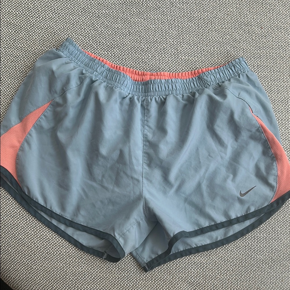 Nike Blue and Orange Athletic Shorts Lightweight Design